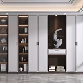 Modern Bookcase Design With Open Shelves Decorative Items And Storage Cabinets 3d model