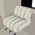 Modern Cream White Single Sofa With Plush Fabric Modular Design In Cozy Living Room