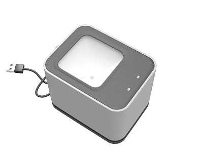 Modern Square Gray White Electronic Device With USB Cable Connection 3d model