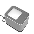 Modern Square Gray White Electronic Device With USB Cable Connection 3d model