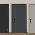 Modern Security Doors in Dark Gray and Light Beige with Sleek Locks for Home Entrance 3d model