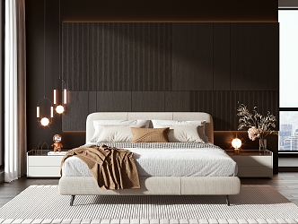 Modern Minotti double bed 3d model