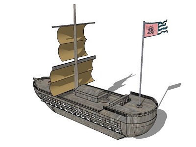 Chinese Style Wooden Boat Cruise Boat Canoe model