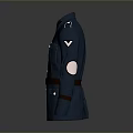 Blue Uniform Coat With Stand Collar Belt And Multiple Pockets Daily Clothing Essentials