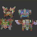 Four Colorful Mechanical Block Models With Diverse Designs And Structures