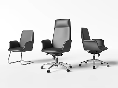 Modern Black Office Chair With Swivel Wheels And Multiple Designs 3d model