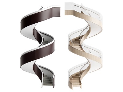 Modern revolving staircase combination 3d model