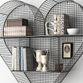 Modern Wall Storage Rack Heart Shape Decorative Rack 3d model