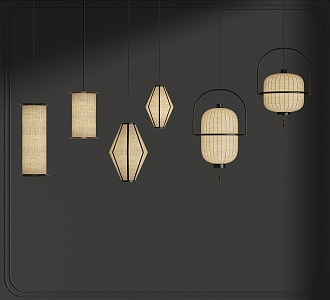 New Chinese Chandelier Combination 3d model