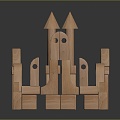 Modern Building Blocks Toy Building Blocks Toy Building Blocks Castle Wood Castle 3d model