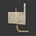 Modern Minimalist Marble Sink Furniture With Golden Faucet And Smooth Surface