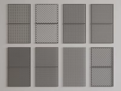 Gray Wall Panels With Various Textured Patterns And Modern Designs 3d model