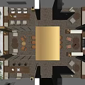 Elegant Clubhouse Interior Design With Glass Partitions Wooden Elements Brown Leather Seats And Green Plants