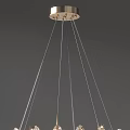Modern Luxury Crystal Chandelier with Hanging Crystal Pieces and Metal Frame
