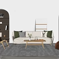 Nordic Sofa Coffee Table Combination 3d model