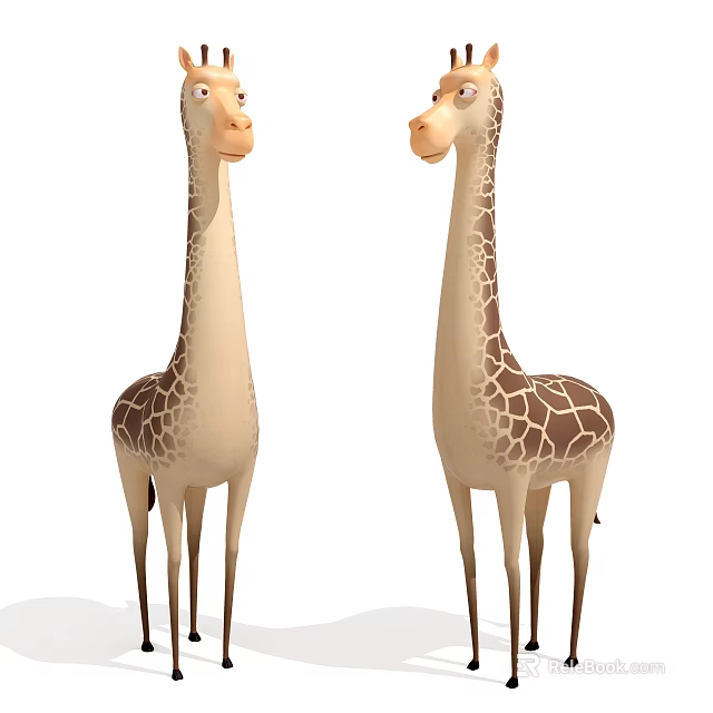 Cute Giraffe Ornament Figurine Set Decorative Animal Statues for Home Living Decoration 3d model 