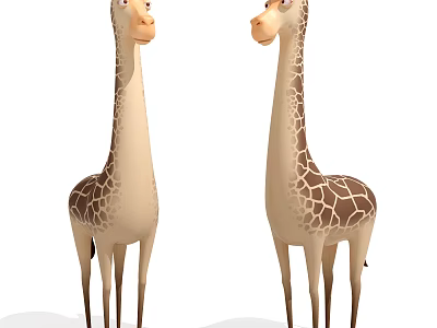 Cute Giraffe Ornament Figurine Set Decorative Animal Statues for Home Living Decoration 3d model