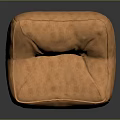 Orange Plush Bean Bag Chair Soft Texture Cozy Living Room Seating Furniture