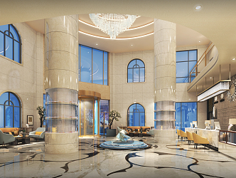 Modern Hall Hotel Lobby 3d model