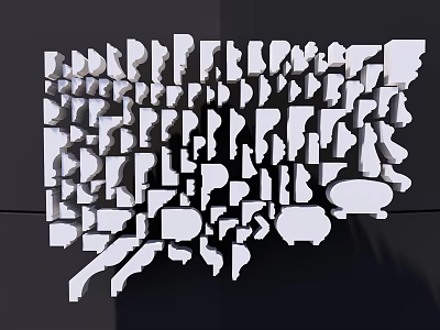Various Gypsum Molding Styles And Patterns For Home Interior Decoration 3d model