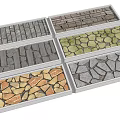 Garden Stepping Stones Samples With Various Colors And Shapes 3d model