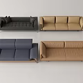 Modern Sofa Set Collection With Gray Beige Blue Brown Upholstered Designs 3d model