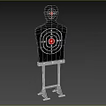 Human Silhouette Shooting Target With Bullseye Markings And Metal Stand