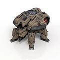 Futuristic Mechanical Turtle Creature with Armored Shell Complex Machinery and Red Accents 3d model