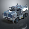 Military Weapon Truck With Multiple Launch Tubes And Heavy Duty Wheels