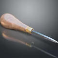 Professional Hardware Tool With Wooden Handle Golden Ferrule And Sharp Metal Blade