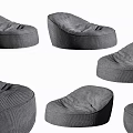 Gray Knitted Bean Bag Chair Multiple Styles For Living Room Comfort