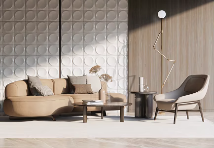 Modern sofa coffee table combination 3d model