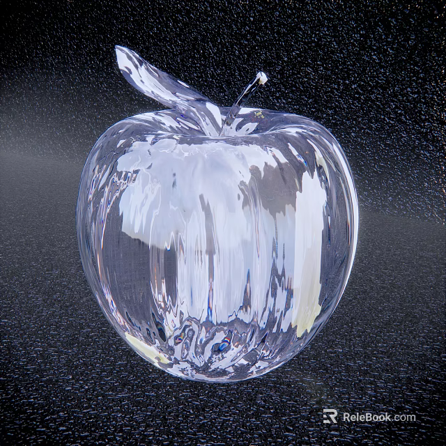 Decorative Ornament Set With Crystal Apple Figurine For Home Tabletop Decor 3d model 