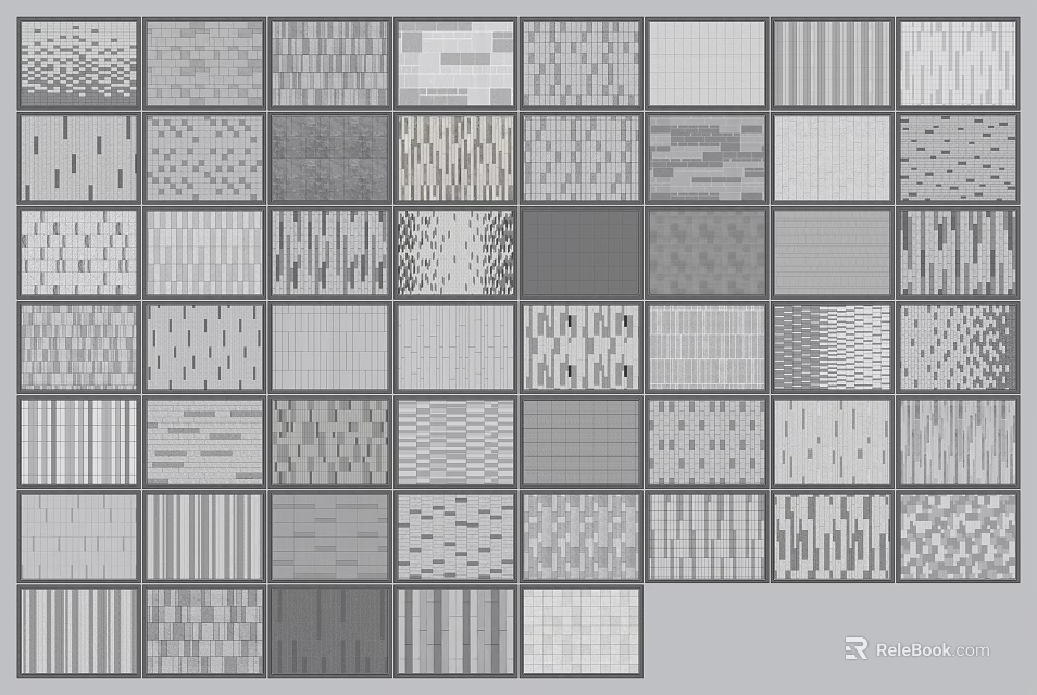 Plaza Paving Design With Various Patterns Textures And Geometric Styles 3d model