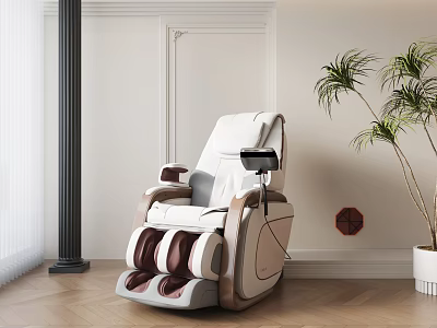 Luxury Massage Chair In Modern Home Interior With Plants 3d model