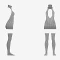 Stylish Striped Clothing Set Featuring Sleeveless Dress And Long Stockings