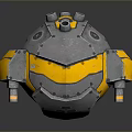 Yellow And Silver Mechanical Sphere With Antenna And Circular Metallic Components