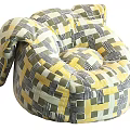 Cozy Bean Bag Chair With Colorful Geometric Pattern And Multiple Color Options