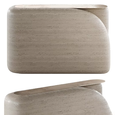 Modern Entryway Cabinet and Side Cabinet with Wooden Texture and Curved Design 3d model Modern Entryway Cabinet and Side Cabinet with Wooden Texture and Curved Design 3d model