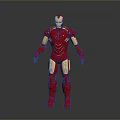 Iron Man Movie Character Action Figure with Red and Gold Armor in Standing Pose