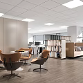 Modern Public Office Space Interior With Sofa Coffee Table Chairs And Green Plants
