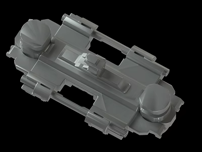 Gray Industrial Mechanical Part With Structural Features And Components 3d model