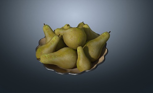 Plow Pear Yali Pear Fruit Plate 3d model