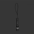 Black Tactical Flashlight With Durable Design Metal Band Lanyard And Textured Surface