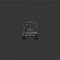 Functional Military Truck With Canvas Covered Cargo Bed And Multi Wheel Design