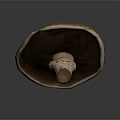Fresh Brown Cap Mushroom With White Stem Floating On Gray Background 3d model