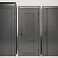 Black Modern Swing Doors With Rectangular Panel And Sleek Surface Design