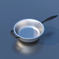 Silver Metal Frying Pan With Black Handle And Durable Construction For Kitchen Cooking Use
