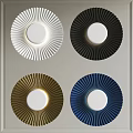 White Black Gold Blue Wall Lamps With Radial Sunburst Round Design