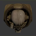 Steampunk Weapon Helmet Design With Industrial Pipes Mask And Worn Texture
